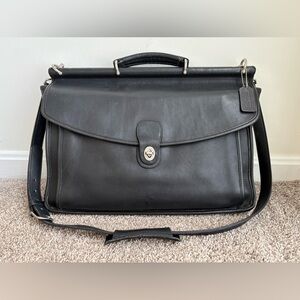 COACH Vintage Beekman Briefcase Black Leather Messenger Laptop Bag 5266 *READ*